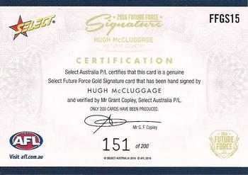 2016 Select Future Force - Gold Signatures #FFGS15 Hugh McCluggage Back